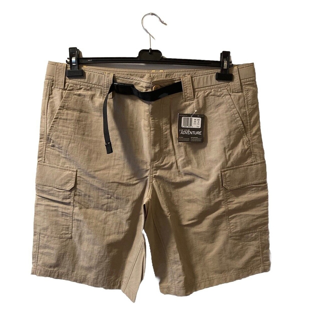 Eddie Bauer Travex Shorts‎ Sz 40 Khaki Cargo UPF 50 Hiking Gorpcore NWT